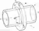 Fig. 01 - Connector with flange for limiting buckle propagation comprising a differential pressure valve for underwater fluid-transport pipe