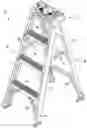 Fig. 01 - Stepladder having a ladder top with conduit holder slot and method