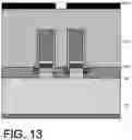 Fig. 14 - Conductive contacts in semiconductor on insulator substrate