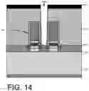 Fig. 15 - Conductive contacts in semiconductor on insulator substrate