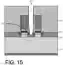 Fig. 16 - Conductive contacts in semiconductor on insulator substrate