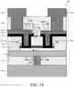 Fig. 14 - Concurrent fabrication of and structure for capacitive terminals and ohmic terminals in a phase-change material (PCM) radio frequency (RF) switch