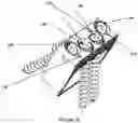 Fig. 11 - Bi-directional fixating/locking transvertebral body screw/intervertebral cage stand-alone constructs
