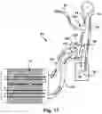 Fig. 15 - Beverage dispensing machine and pouch for use with beverage dispensing machine
