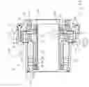 Fig. 43 - Power transmission elements, torque measuring device and freewheel assembly