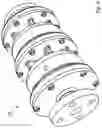 Fig. 15 - Compact, modular, pump or turbine with integral modular motor or generator and coaxial fluid flow