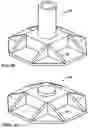 Fig. 34 - Foundation with pedestal and ribs for towers