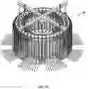 Fig. 40 - Foundation with pedestal and ribs for towers