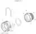 Fig. 02 - Device for coupling a fluid pipe and a male coupling, and assembly comprising such a device and said associated male coupling