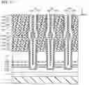 Fig. 17 - Semiconductor memory device having vertical semiconductor films with narrowing widths and gate insulating films with different thickness
