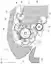 Fig. 12 - BOTTOMLESS-CUP TYPE WATER POWER CONVERSION DEVICE UTILIZING FLOWING WATER ENERGY
