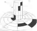 Fig. 01 - Method for obtaining 360° panorama images to be continuously displayed by a two-dimensional medium on a cylindrical or conical reflecting surface that simulates the actual view