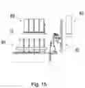 Fig. 15 - Channel hopper for rod-like articles, filler for loading a container with rod-like articles, and unloader for emptying of such container