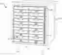Fig. 01 - Lottery ticket bin with pull-out drawer and folding cable configuration