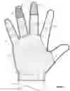 Fig. 02 - Glove with medicinal pads and differing thickness regions