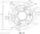 Fig. 12 - Large width diameter riser segment lowerable through a rotary of a drilling rig
