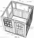 Fig. 15 - Accordion fold play structure with easy-up assembly device