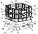 Fig. 01 - Storage units and robotic storage/retrieval vehicles for a three-dimensional storage system