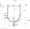 Fig. 05 - Vessel comprising a bottom of decreasing cross section and variable angle of inclination, with lateral injections of liquid to limit fouling