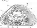 Fig. 01 - Suspension system for a track-driven work vehicle with pivoting roller wheel assemblies