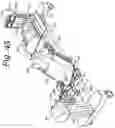 Fig. 46 - Patient positioning support apparatus with virtual pivot-shift pelvic pads, upper body stabilization and fail-safe table attachment mechanism