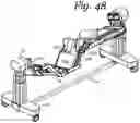 Fig. 49 - Patient positioning support apparatus with virtual pivot-shift pelvic pads, upper body stabilization and fail-safe table attachment mechanism