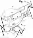 Fig. 74 - Patient positioning support apparatus with virtual pivot-shift pelvic pads, upper body stabilization and fail-safe table attachment mechanism