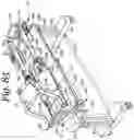 Fig. 85 - Patient positioning support apparatus with virtual pivot-shift pelvic pads, upper body stabilization and fail-safe table attachment mechanism