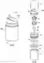 Fig. 34 - Dispensing pump with polymer spring, base venting and flow baffle
