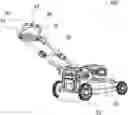 Fig. 01 - Self-propelled machine with grip-mounted starting triggers and speed adjustment