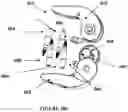 Fig. 41 - Bi-directional fixating/locking transvertebral body screw/intervertebral cage stand-alone constructs having a central screw locking lever, and pliers and devices for spinal fusion