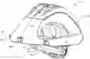 Fig. 01 - Personal protection system including a hood with a transparent face shield and control buttons on the face shield