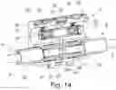 Fig. 11 - Terminal block connection assembly with a plurality of independent power connection modules and system for the quick locking/unlocking of the modules on a rail intended to be fastened to a structure, in particular an aircraft structure