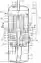 Fig. 01 - Compressor with flow path guide that separates a refrigerant flow path from an oil flow path