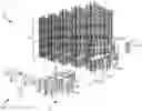Fig. 01 - Goods-to-man warehousing comprising multilevel racking, mobile storage units, storage unit transporters, and pick-place vehicle