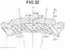 Fig. 37 - Armature with winding segments having conductors engaged with end plates secured to an armature core