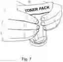 Fig. 08 - Toner container having a base portion with a discharge opening and a hole
