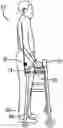 Fig. 01 - System including grip assembly and hip sensing assembly for rollator configured to provide feedback to user
