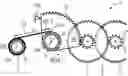 Fig. 01 - Actuating drive having a wound flat spring as a restoring spring, which flat spring is designed as a constant-force spring and acts directly on an actuation connection point of the actuating drive