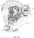 Fig. 42 - Snowmobile having a parallel-path exhaust system for two-stroke engine