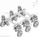 Fig. 01 - Suspension assembly, suspension damping device and six wheels bionic chassis
