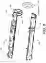 Fig. 10 - Insert forming an ultrasonic channel for a fluid meter and including reflector mirrors and a flow stabilizer