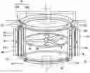 Fig. 01 - Aircraft thruster having an annular part integral with a fairing surrounding a first propeller