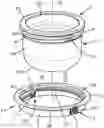 Fig. 01 - Container with internal glass receptacle and method for assembling the container by using a spacing and locking insert