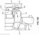 Fig. 55 - Foldable playard having X-frame assemblies, oval-shaped leg assemblies, and canopy cover