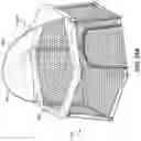 Fig. 95 - Foldable playard having X-frame assemblies, oval-shaped leg assemblies, and canopy cover