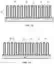 Fig. 10 - Transforming a valve metal layer into a template comprising a plurality of spaced (nano)channels and forming spaced structures therein
