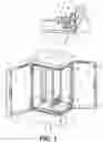 Fig. 02 - Sealing corner bracket for receiving two frame members and cabinet including corner bracket