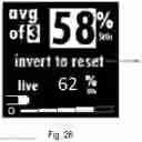 Fig. 26 - Handheld Oximeter with Display of Real-Time, Average Measurements and Status Indicator