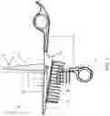 Fig. 02 - Scissors with integrated comb having blade-based measurement portions